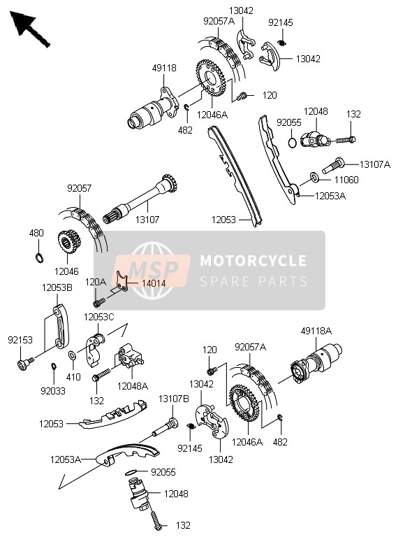 Kawasaki BRUTE FORCE 750 4X4i EPS(HEF) 2014 NOCKENWELLE(N) & SPANNER für ein 2014 Kawasaki BRUTE FORCE 750 4X4i EPS(HEF)