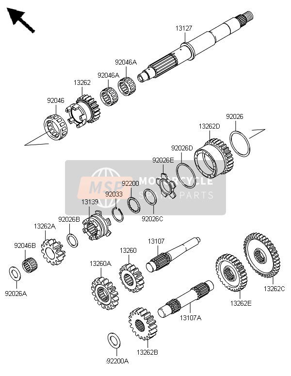 Kawasaki BRUTE FORCE 750 4X4i EPS(HEF) 2014 GETRIEBE für ein 2014 Kawasaki BRUTE FORCE 750 4X4i EPS(HEF)