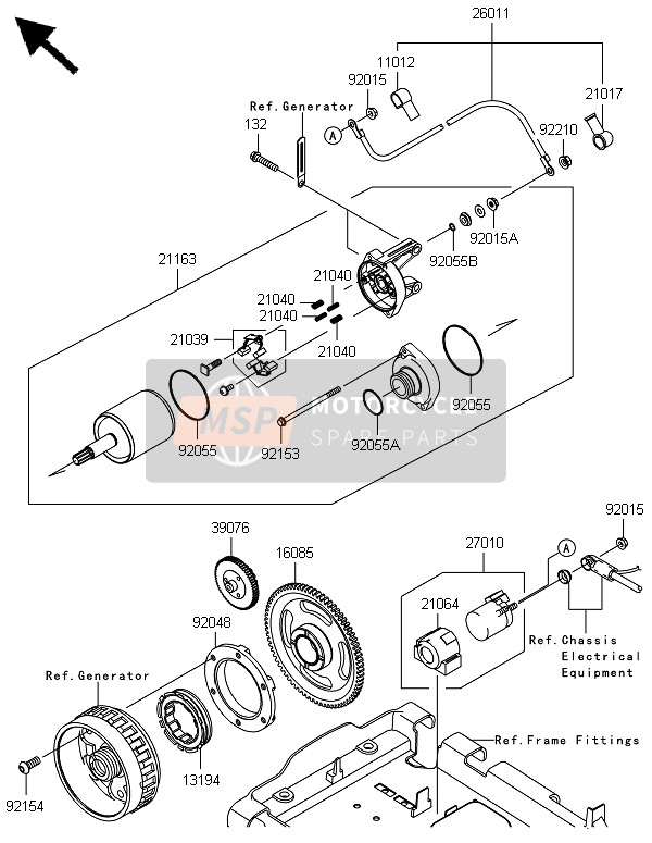 Kawasaki BRUTE FORCE 750 4X4i EPS(HEF) 2014 Starter Motor for a 2014 Kawasaki BRUTE FORCE 750 4X4i EPS(HEF)