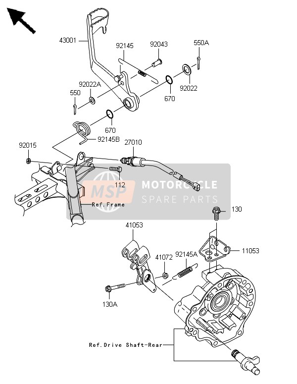 Kawasaki BRUTE FORCE 750 4X4i EPS(HEF) 2014 BREMSPEDAL für ein 2014 Kawasaki BRUTE FORCE 750 4X4i EPS(HEF)