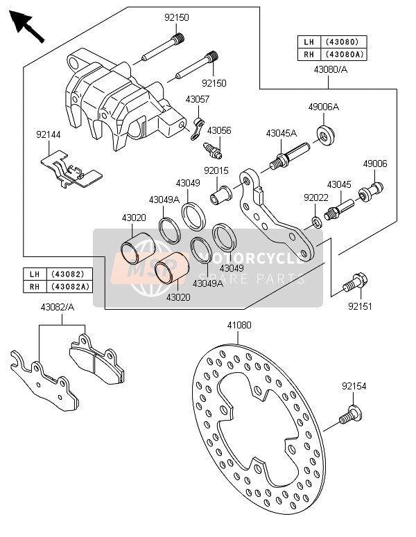 Kawasaki BRUTE FORCE 750 4X4i EPS(HEF) 2014 Front Brake for a 2014 Kawasaki BRUTE FORCE 750 4X4i EPS(HEF)