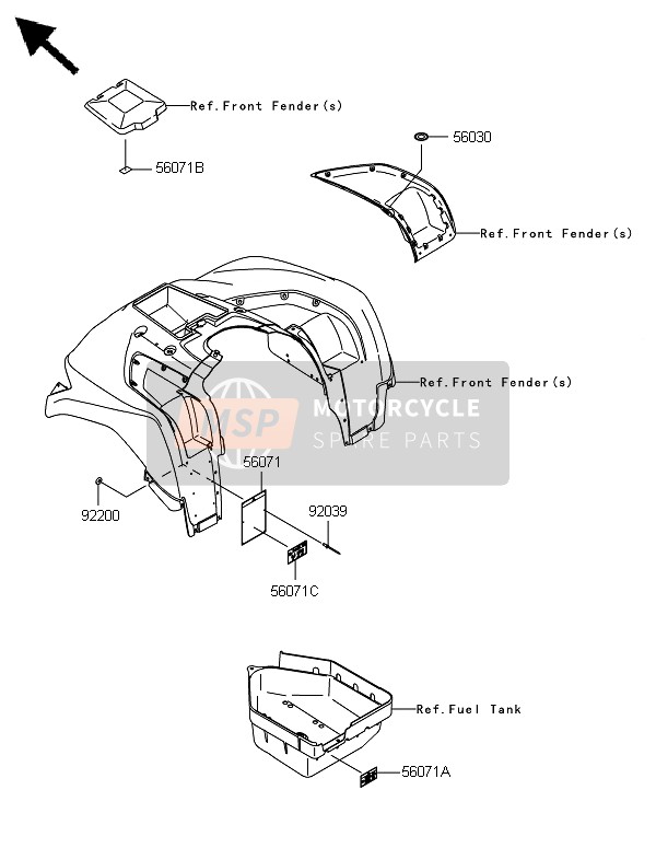 560710281, Waarschuw.Label Band Inf, Kawasaki, 0