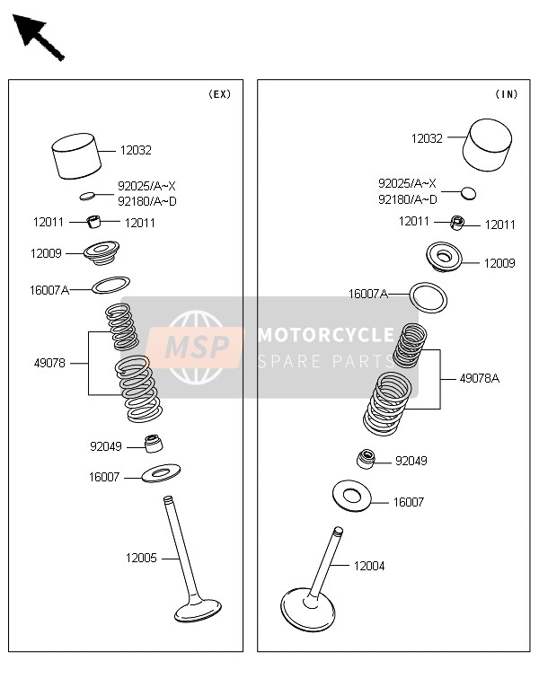 Kawasaki KFX450R 2014 Valves for a 2014 Kawasaki KFX450R