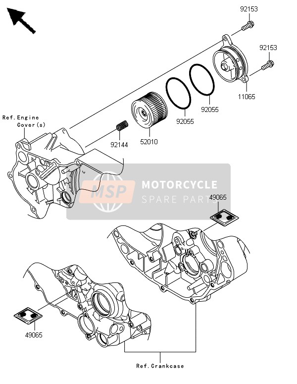 Kawasaki KFX450R 2014 Oil Filter for a 2014 Kawasaki KFX450R