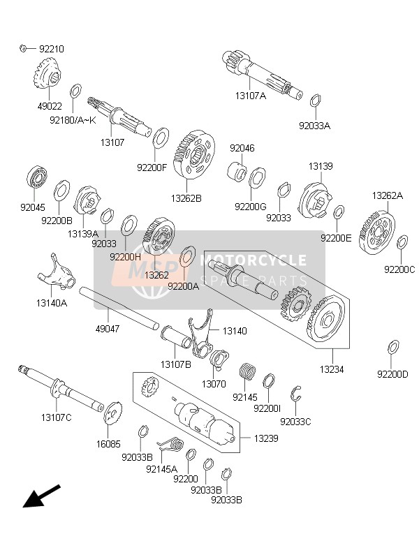 Kawasaki BRUTE FORCE 300 2015 Transmission for a 2015 Kawasaki BRUTE FORCE 300