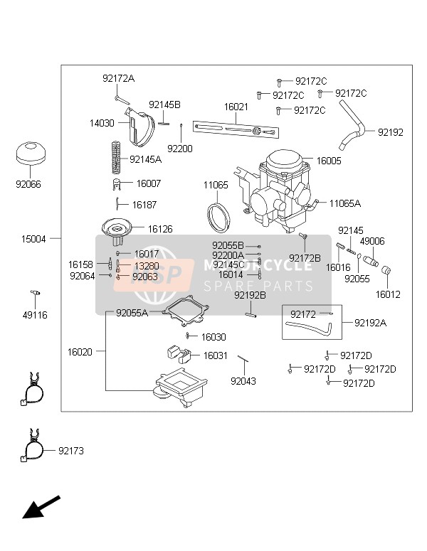 Kawasaki BRUTE FORCE 300 2015 Carburettor for a 2015 Kawasaki BRUTE FORCE 300