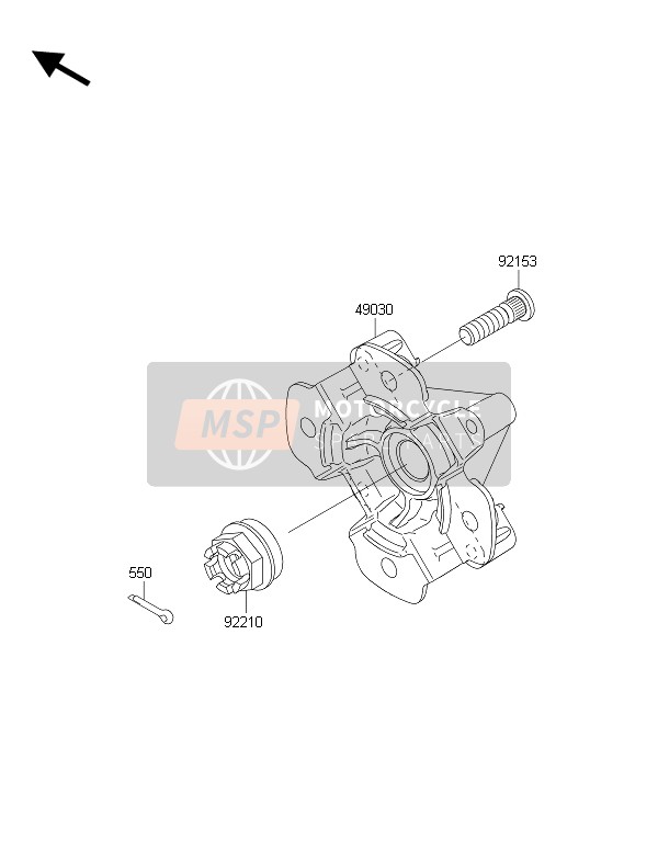 Kawasaki BRUTE FORCE 750 4X4i EPS (HFF) 2015 Voornaaf voor een 2015 Kawasaki BRUTE FORCE 750 4X4i EPS (HFF)