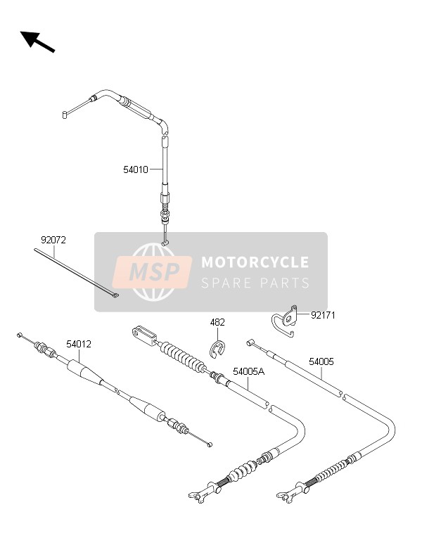 Kawasaki BRUTE FORCE 750 4X4i EPS (HFF) 2015 Cables para un 2015 Kawasaki BRUTE FORCE 750 4X4i EPS (HFF)