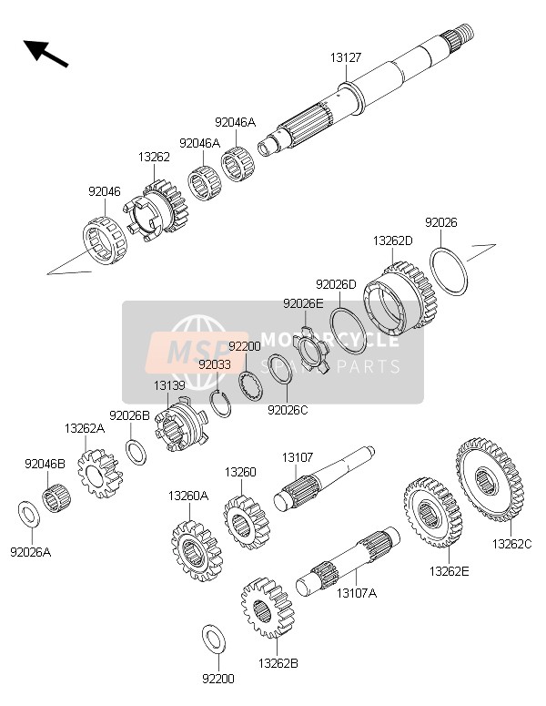 Kawasaki BRUTE FORCE 750 4X4i EPS (GFF) 2015 Transmisión para un 2015 Kawasaki BRUTE FORCE 750 4X4i EPS (GFF)