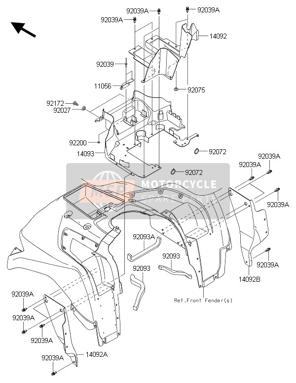 Kawasaki BRUTE FORCE 750 4X4i EPS (GFF) 2015 Flap for a 2015 Kawasaki BRUTE FORCE 750 4X4i EPS (GFF)