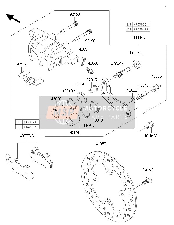 Kawasaki BRUTE FORCE 750 4X4i EPS (GFF) 2015 Front Brake for a 2015 Kawasaki BRUTE FORCE 750 4X4i EPS (GFF)