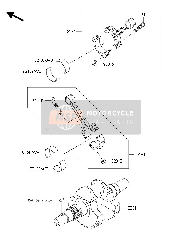 Kawasaki BRUTE FORCE 750 4x4i EPS 2016 Vilebrequin pour un 2016 Kawasaki BRUTE FORCE 750 4x4i EPS