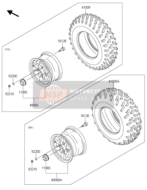 Kawasaki BRUTE FORCE 750 4x4i EPS 2016 Tyres for a 2016 Kawasaki BRUTE FORCE 750 4x4i EPS