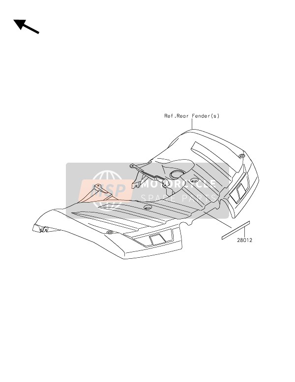 Kawasaki BRUTE FORCE 750 4x4i EPS 2017 Reflectors (EU) for a 2017 Kawasaki BRUTE FORCE 750 4x4i EPS