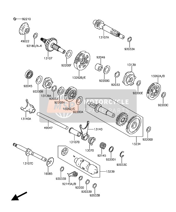 Kawasaki BRUTE FORCE 300 2018 Transmission pour un 2018 Kawasaki BRUTE FORCE 300