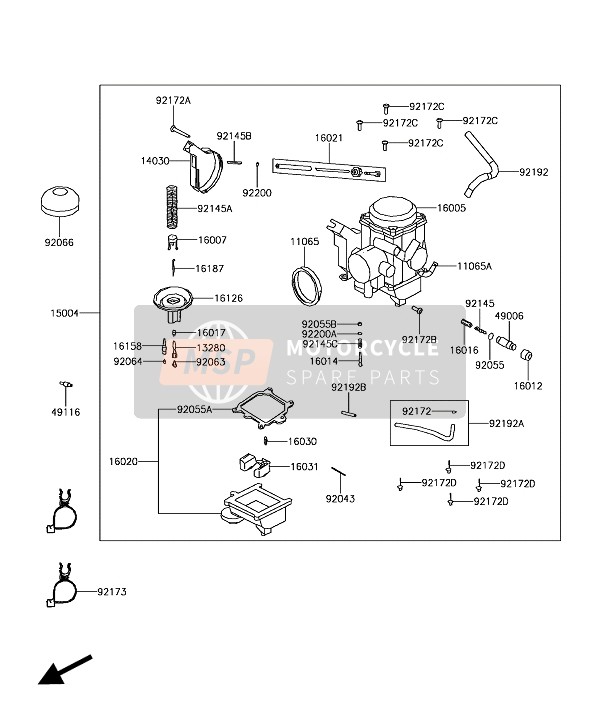 Kawasaki BRUTE FORCE 300 2018 Carburatore per un 2018 Kawasaki BRUTE FORCE 300