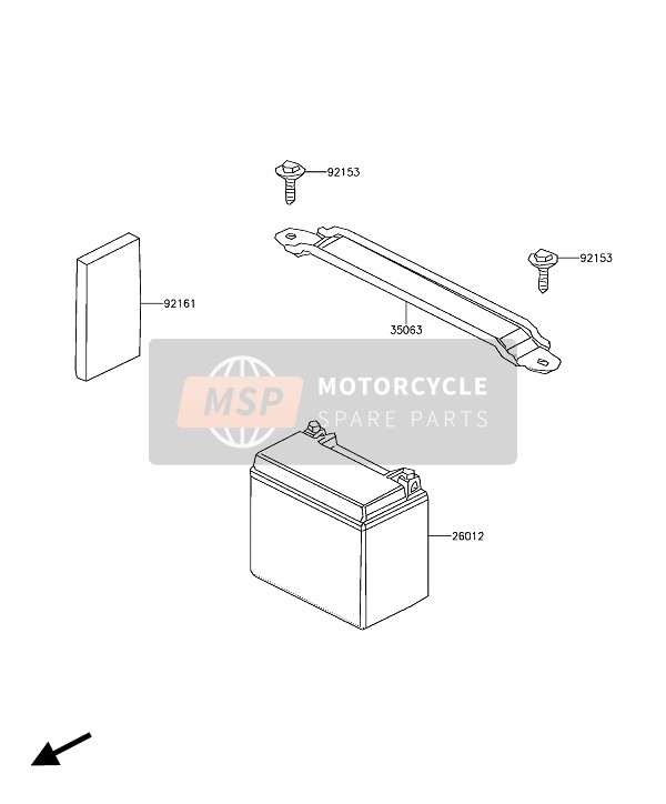 Kawasaki BRUTE FORCE 300 2018 Accu voor een 2018 Kawasaki BRUTE FORCE 300