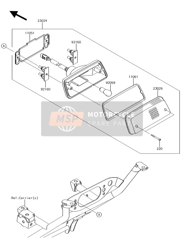 Kawasaki BRUTE FORCE 750 4x4i EPS-GJF 2018 Tail Light(S) for a 2018 Kawasaki BRUTE FORCE 750 4x4i EPS-GJF