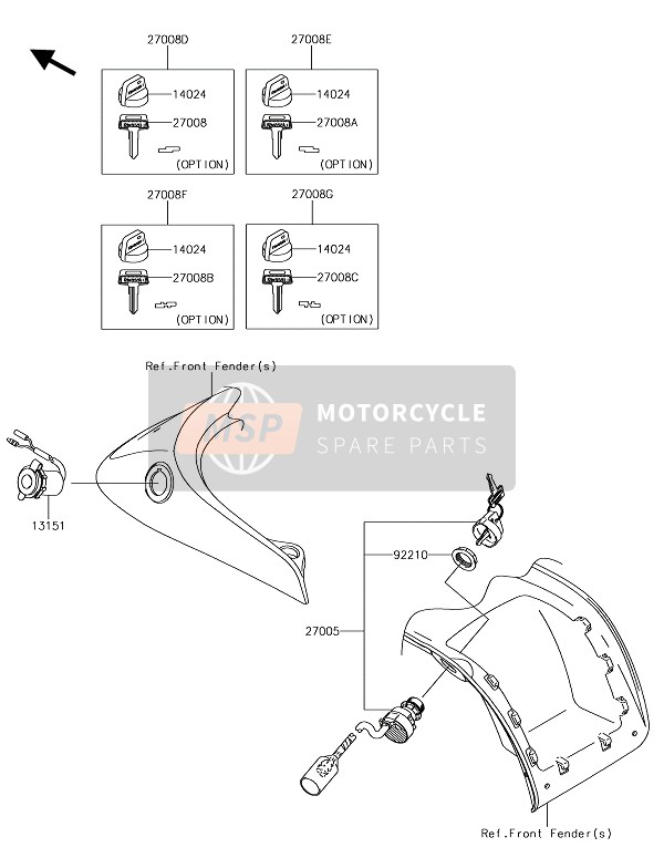 Kawasaki BRUTE FORCE 750 4x4i EPS 2019 Ignition Switch for a 2019 Kawasaki BRUTE FORCE 750 4x4i EPS