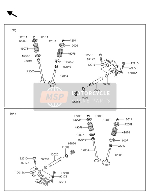 Kawasaki BRUTE FORCE 750 4x4i EPS (CAMOUFLAGE) 2019 Valvulas para un 2019 Kawasaki BRUTE FORCE 750 4x4i EPS (CAMOUFLAGE)