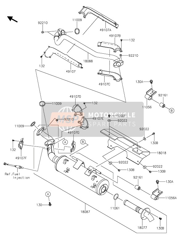 Kawasaki BRUTE FORCE 750 4x4i EPS 2021 Silencieux(S) pour un 2021 Kawasaki BRUTE FORCE 750 4x4i EPS