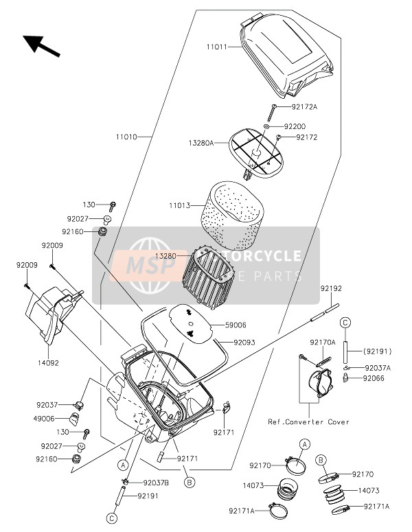 Kawasaki BRUTE FORCE 750 4x4i EPS 2022 Luchtfilter voor een 2022 Kawasaki BRUTE FORCE 750 4x4i EPS