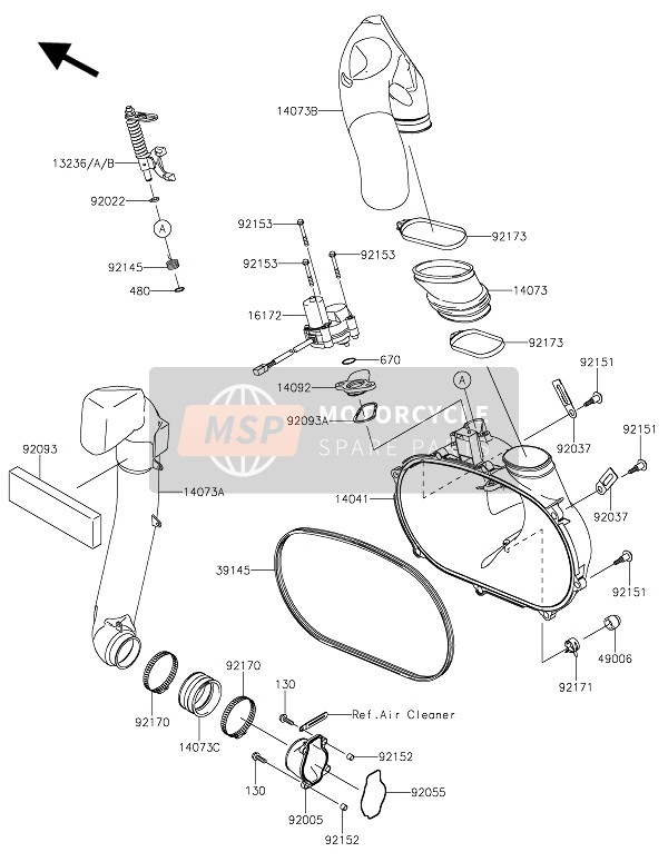 Kawasaki BRUTE FORCE 750 4x4i EPS 2022 Couvercle du convertisseur pour un 2022 Kawasaki BRUTE FORCE 750 4x4i EPS