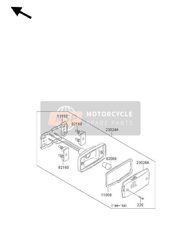 230264003, Lens,Tail Lamp, Kawasaki, 0