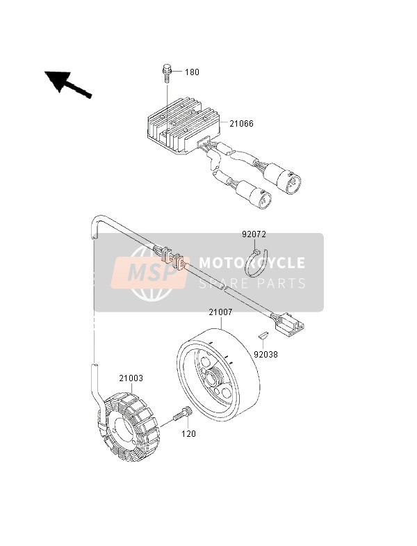 Kawasaki KVF300 2000 Generador para un 2000 Kawasaki KVF300