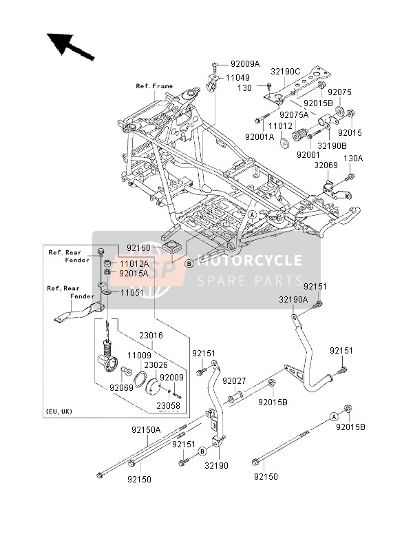 Kawasaki KVF300 2000 Supporto del motore per un 2000 Kawasaki KVF300