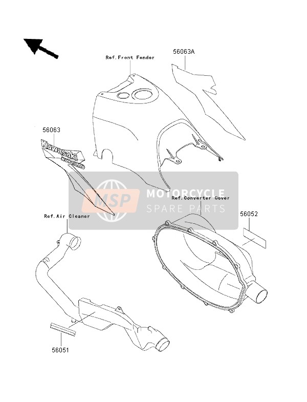 Kawasaki KVF300 2000 Décalcomanies (rouge)(EU) pour un 2000 Kawasaki KVF300