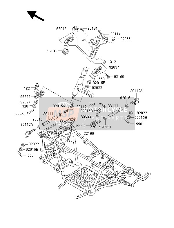 Kawasaki KVF300 4x4 2000 Cuadro para un 2000 Kawasaki KVF300 4x4