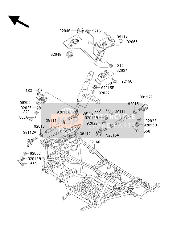 Kawasaki KVF400 2000 Frame for a 2000 Kawasaki KVF400