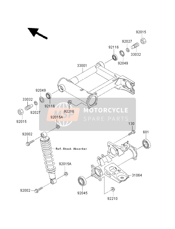 Kawasaki KVF400 2000 Swing Arm for a 2000 Kawasaki KVF400