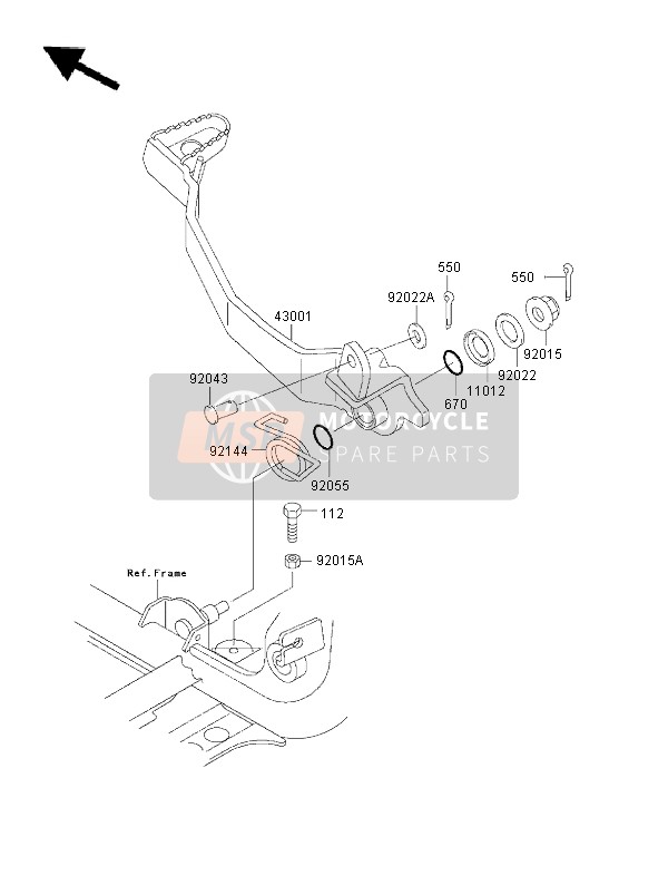 Kawasaki KVF400 2000 Brake Pedal for a 2000 Kawasaki KVF400