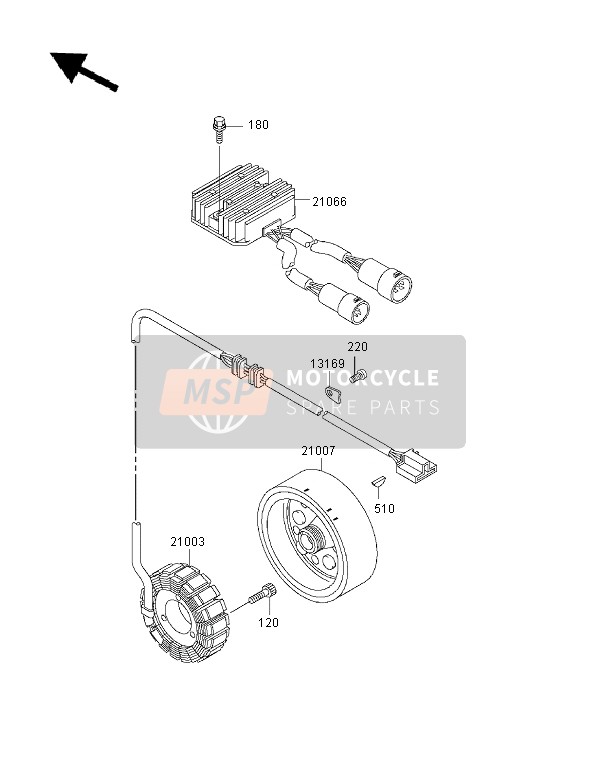 Kawasaki KVF400 4x4 2000 Generator voor een 2000 Kawasaki KVF400 4x4