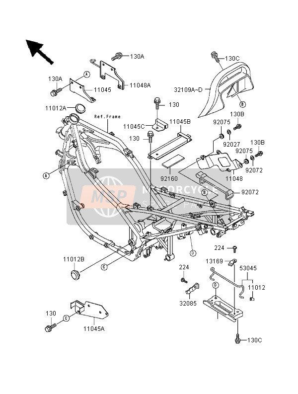 224AB0508, SCREW-PAN-WP-CROS Common, Kawasaki, 1