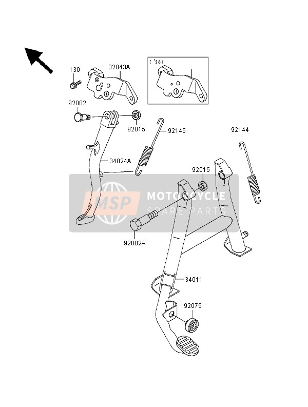 130BB0816, BOULON-FLANGED, 8X16, Bla, Kawasaki, 2