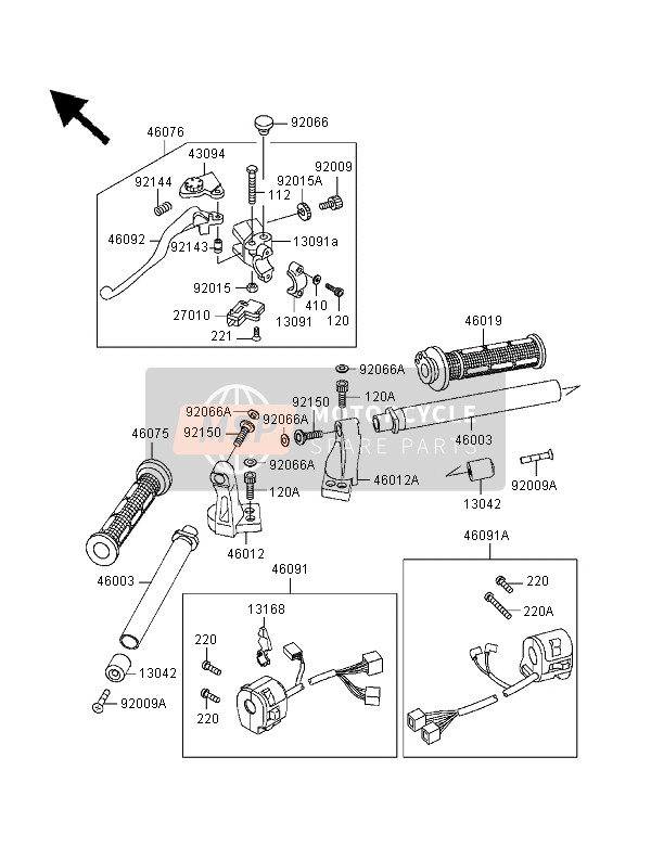 460751088, Grip,Lh, Kawasaki, 0