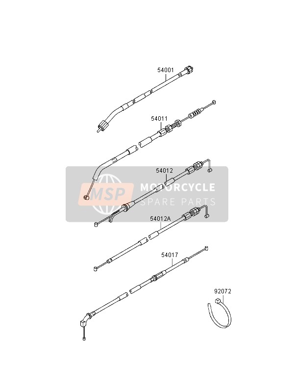 540171092, CABLE-STARTER, Kawasaki, 0