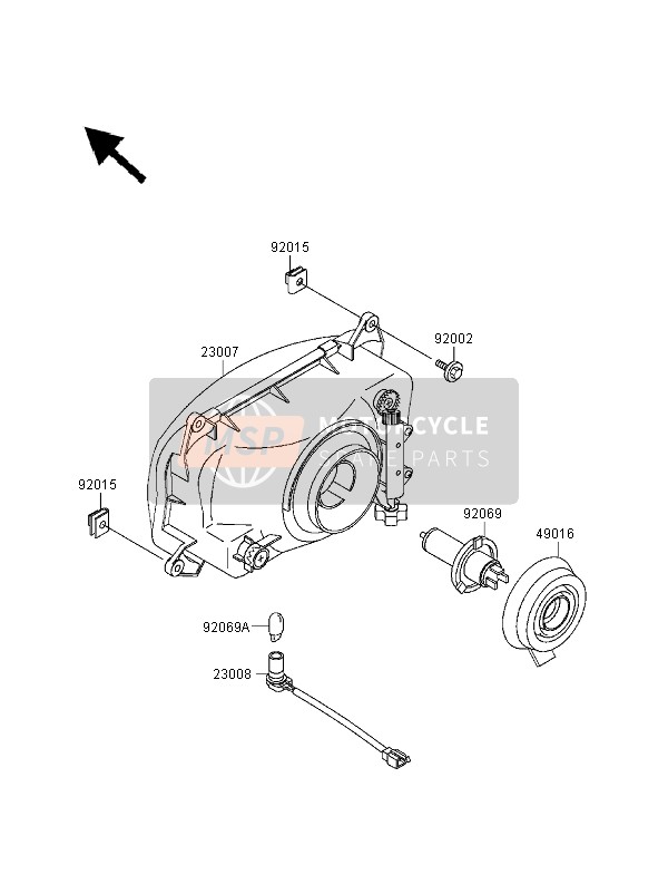 230071317, LENS-COMP,Head Lamp, Kawasaki, 0