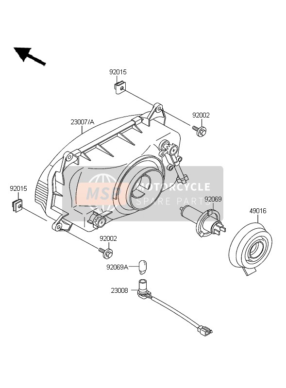 920690050, Bulb,12V 60/55W,H4, Kawasaki, 4