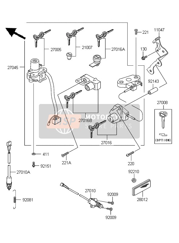 270101452, Switch,Brake Lamp, Kawasaki, 1