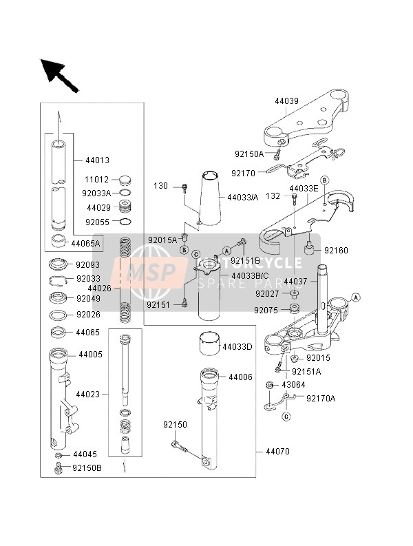 440331216, COVER-FORK,Upp,Rh, Kawasaki, 0