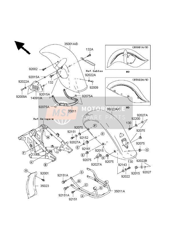 350231417, FENDER-REAR, Kawasaki, 1