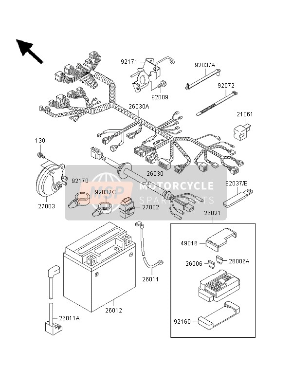 260111633, WIRE-LEAD,Battery(-), Kawasaki, 0