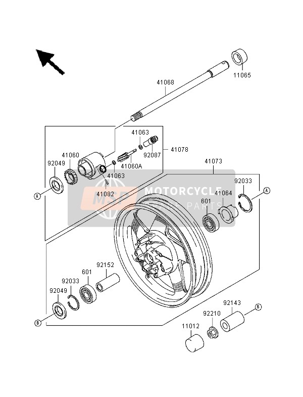 410681411, Axle,Fr, Kawasaki, 0