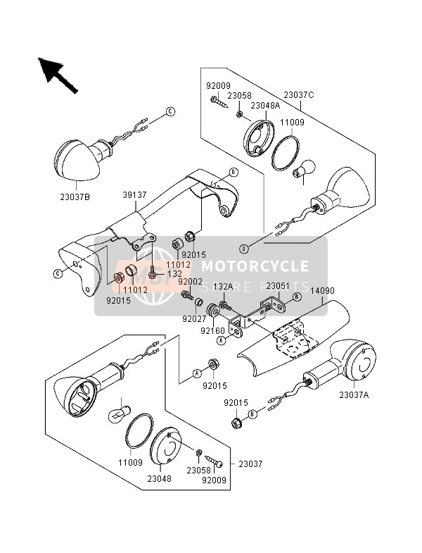 391371071, Supp Clignotant VN150, Kawasaki, 0