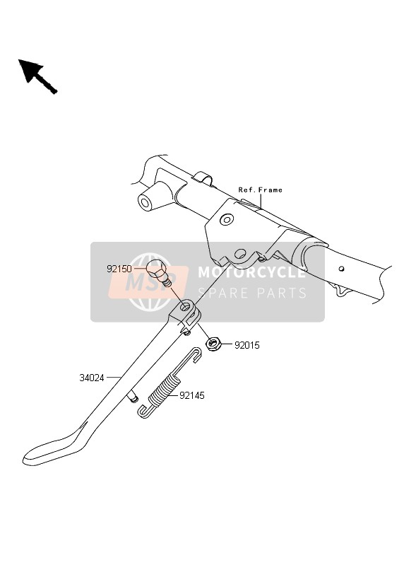 921450687, Spring,Side Stand, Kawasaki, 3