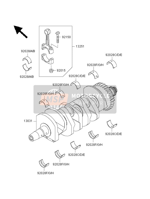 920281883, Bushing,Crankshaft,Brown, Kawasaki, 0